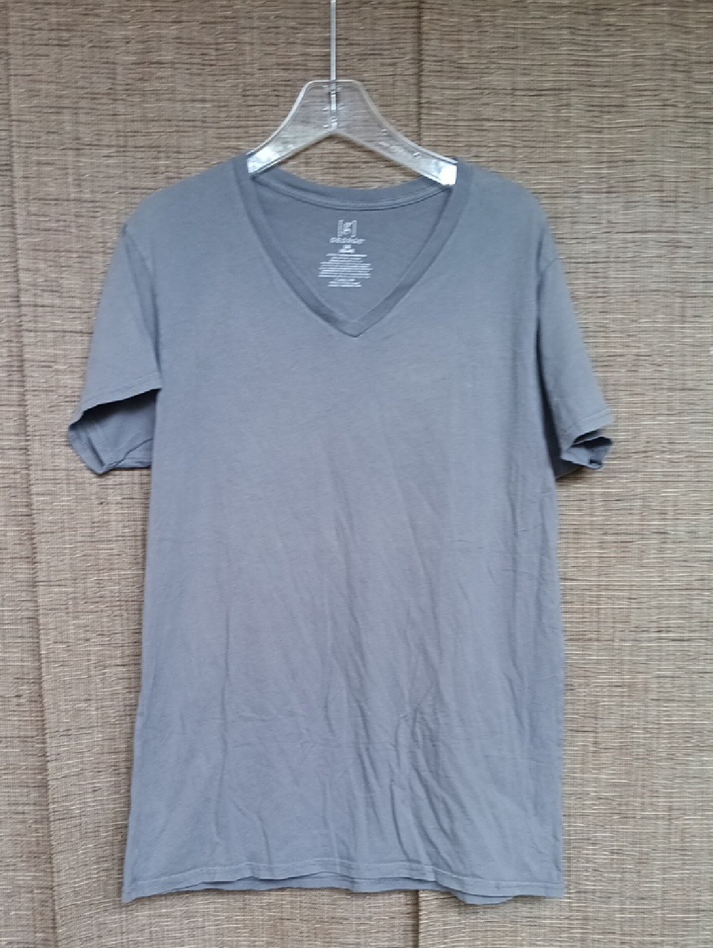George Men's V-Neck Short Cotton Sleeve Tee - Gray - Picture 1 of 3
